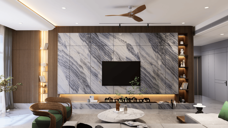 Modern Feast full-home interior design render by Rhythm & Emphasis Design Studio, Hyderabad